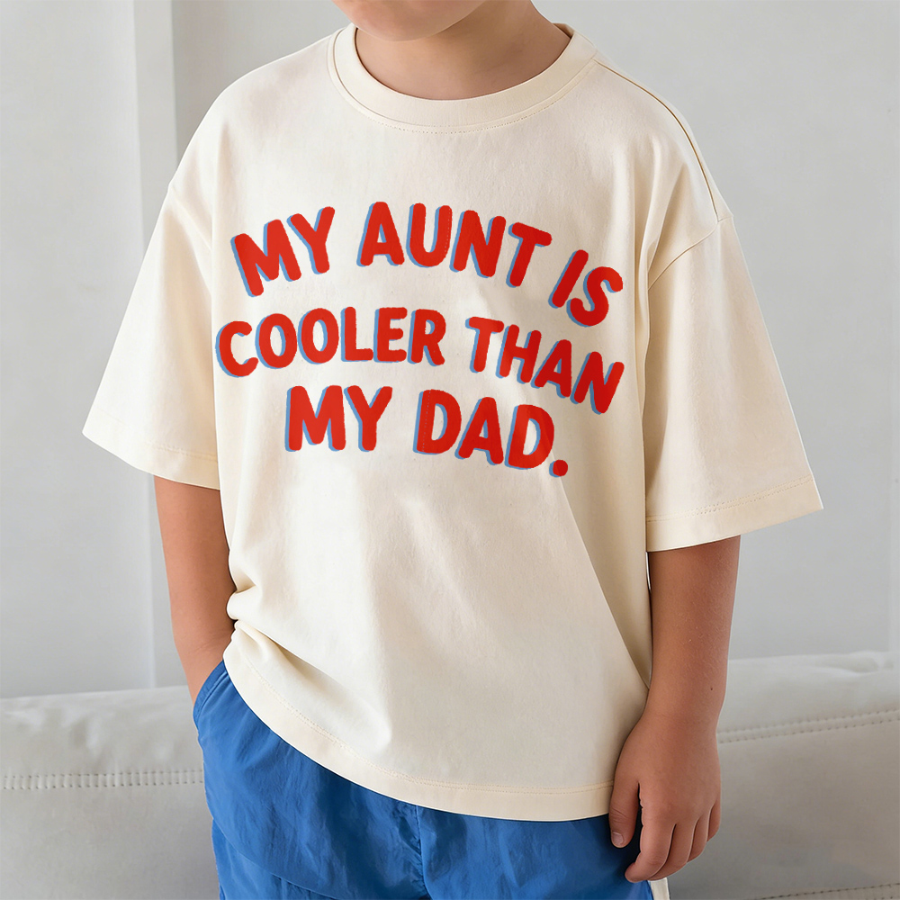 MY AUNT IS COOLER THAN MY DAD Baby & Kids Slogan Tee Shorts Set