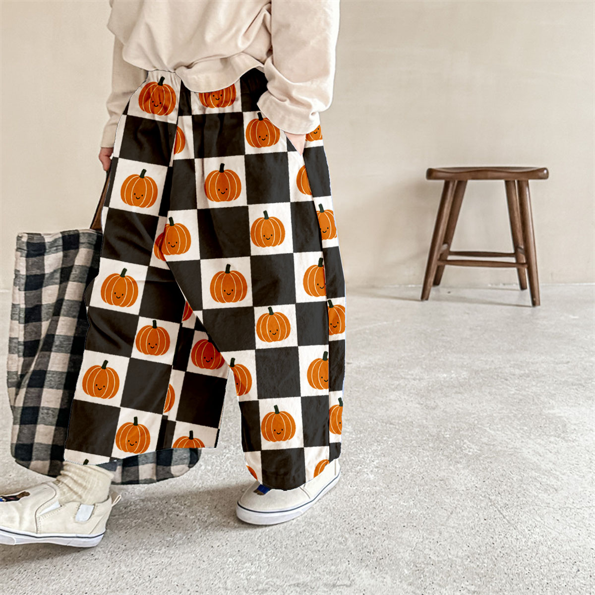 Baby & Kids Checkerboard Pumpkin Pattern Pants