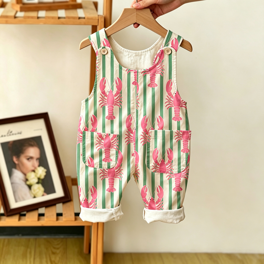 Baby Toddler Stripe Crab Overalls