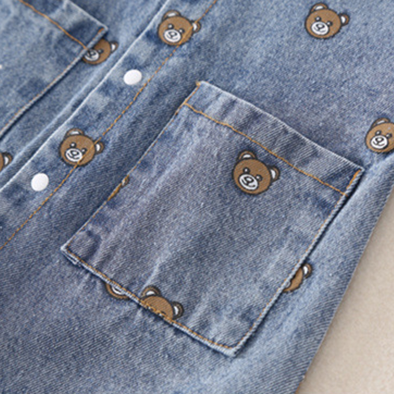 Baby Bear Polo Denim Romper