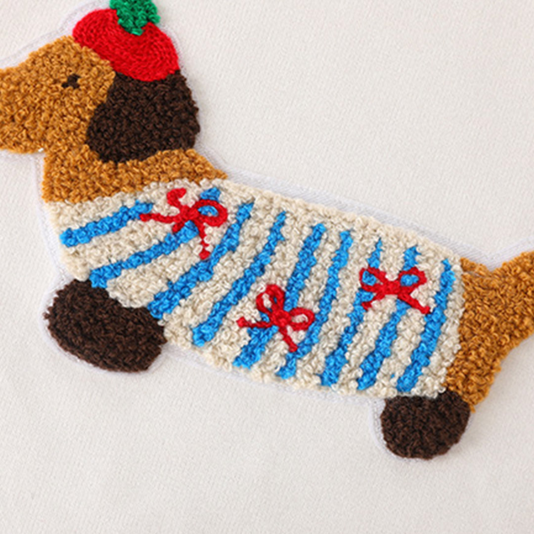 Baby Dachshund Embroidered Romper Romper