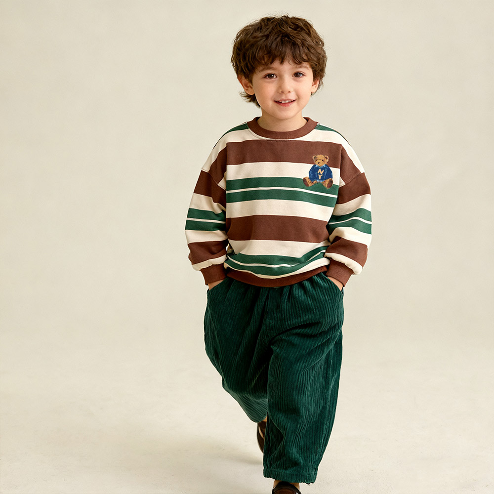 Baby & Kids Christmas Bear Stripe Sweatshirt 