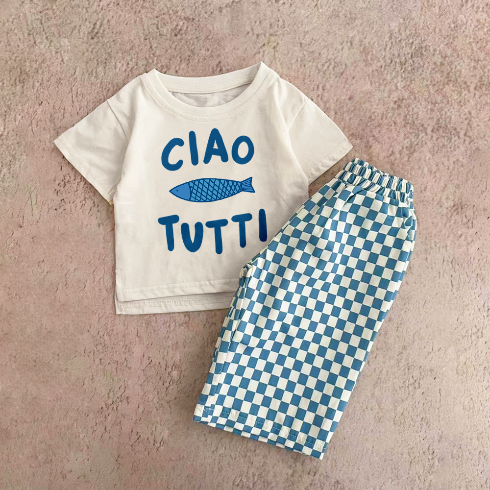 The Ciao Tutti Baby Toddler Sardines Pattern 2 Piece Set
