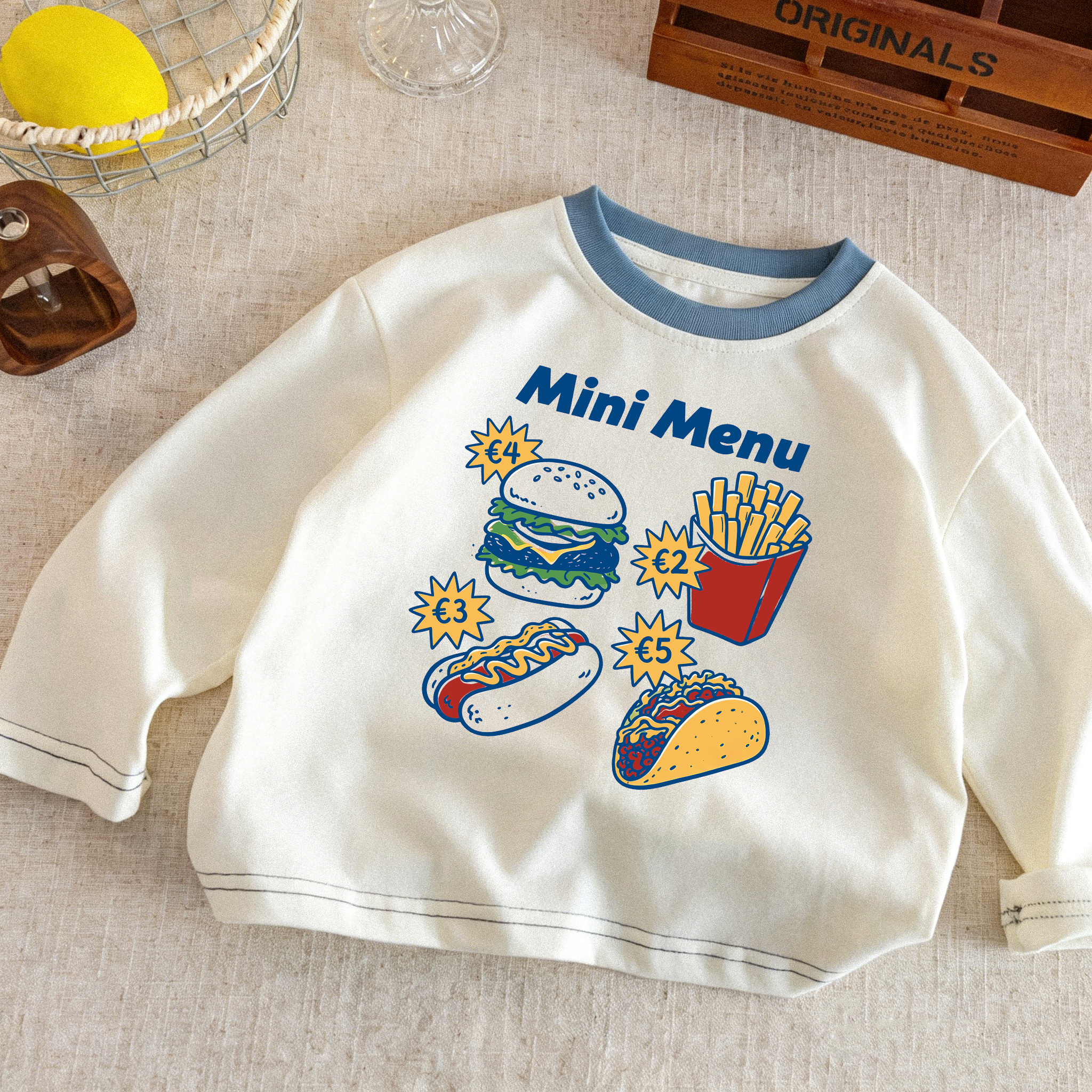 MINI MENU Baby & Kids Hamburger Fries Printing  Tee