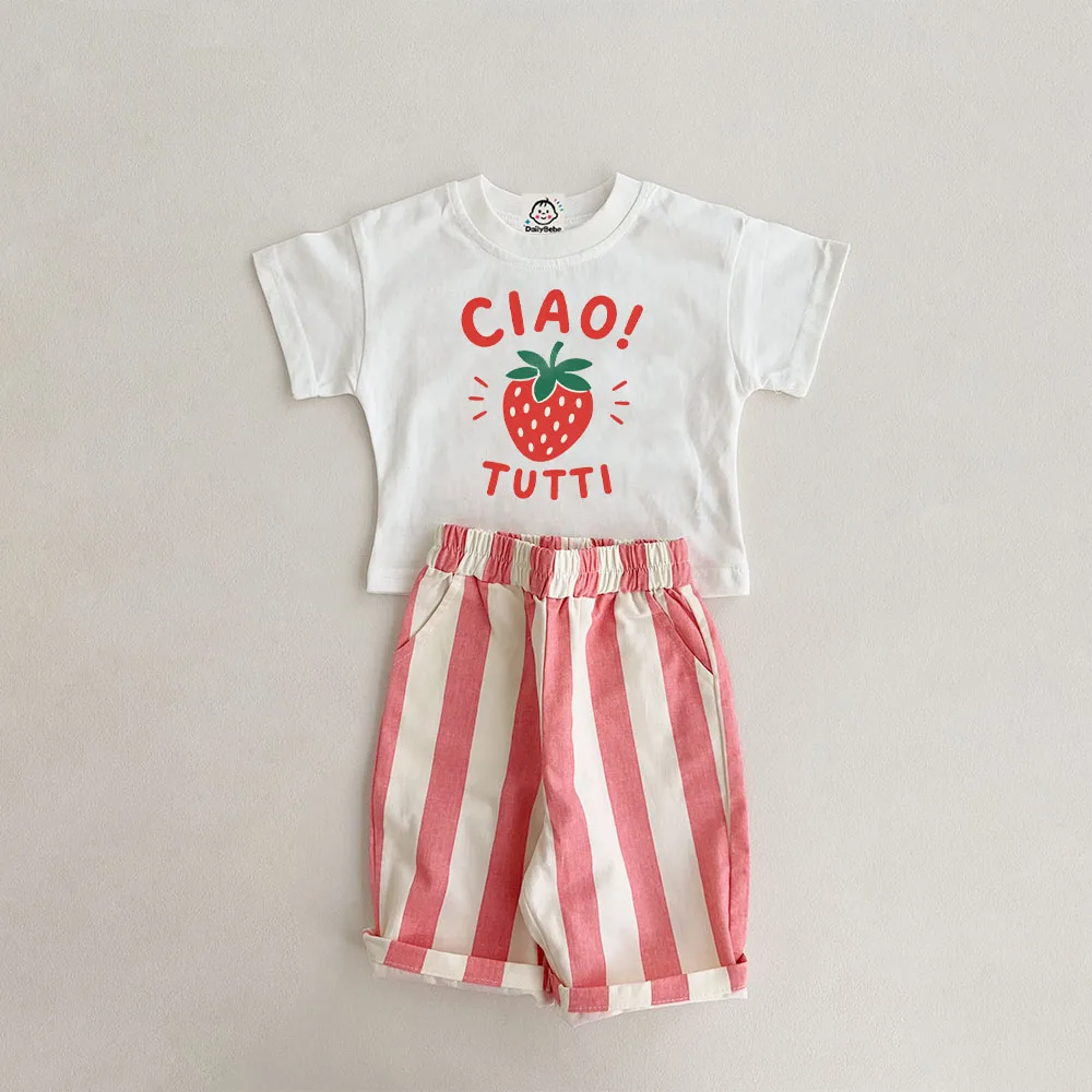 Baby Toddler Strawberry Star Stripe 2-Piece Set