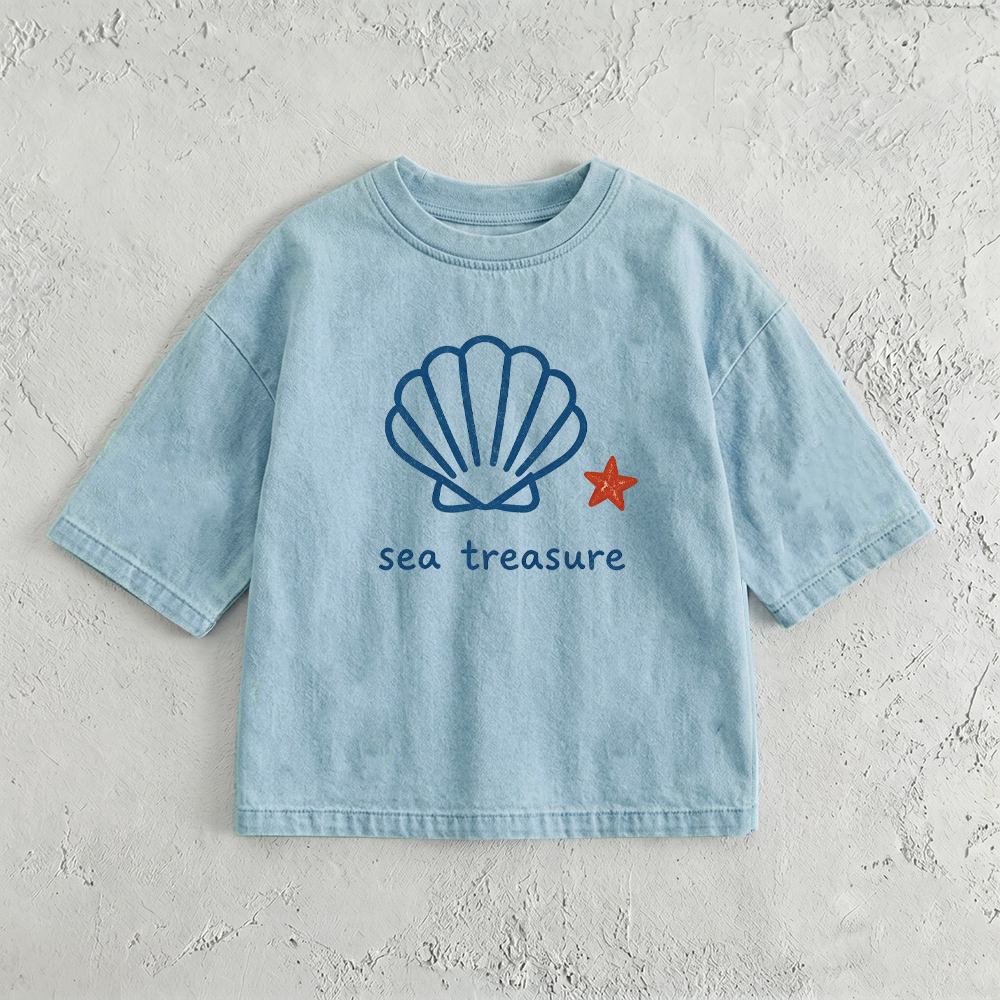 SEA TREASURE Baby & Kids Shell Washed T-Shirt (6M-12Y)