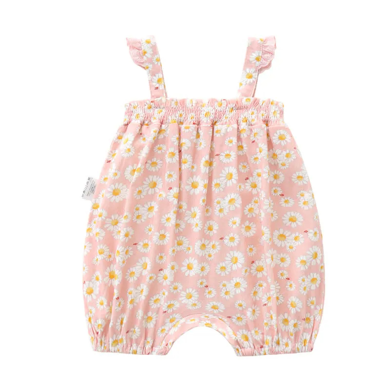 Baby Daisy Strap Romper with Hat