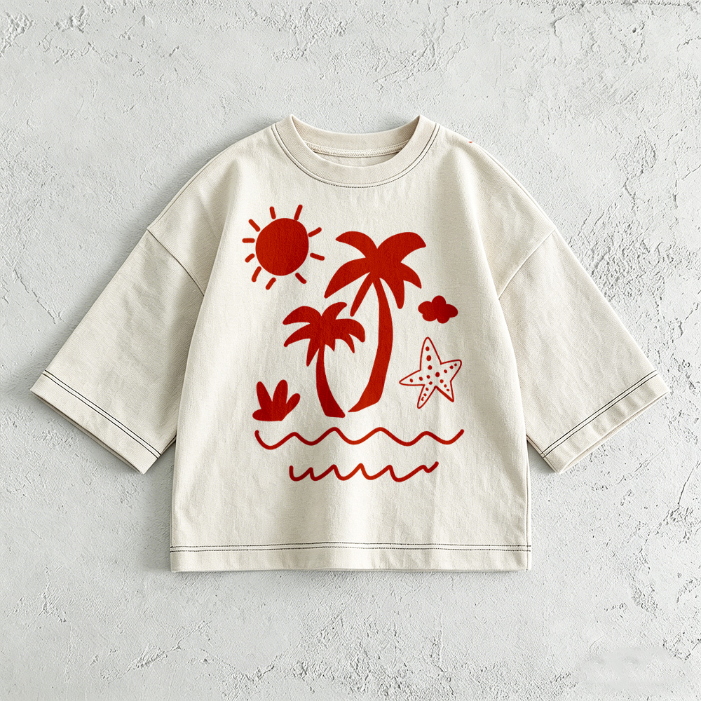 Baby & Kids Coconut Tree Wave Print T-Shirt (6M-12Y)