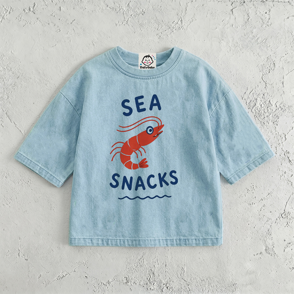 SEA SNACKS Baby & Kids Washed T-Shirt (6M-12Y)