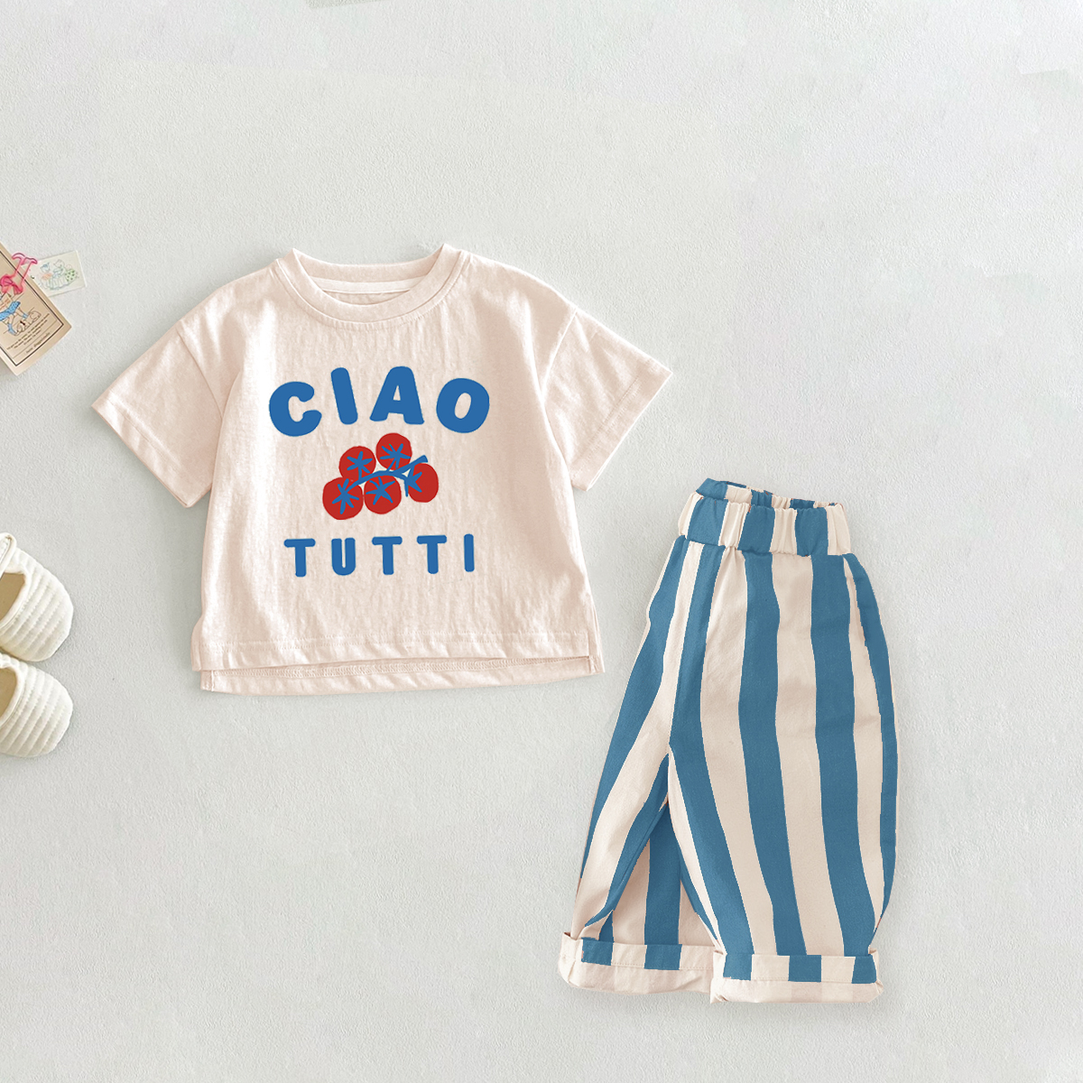CIAO TUTTI Baby 2 Piece Tomato Stripe Pants Set