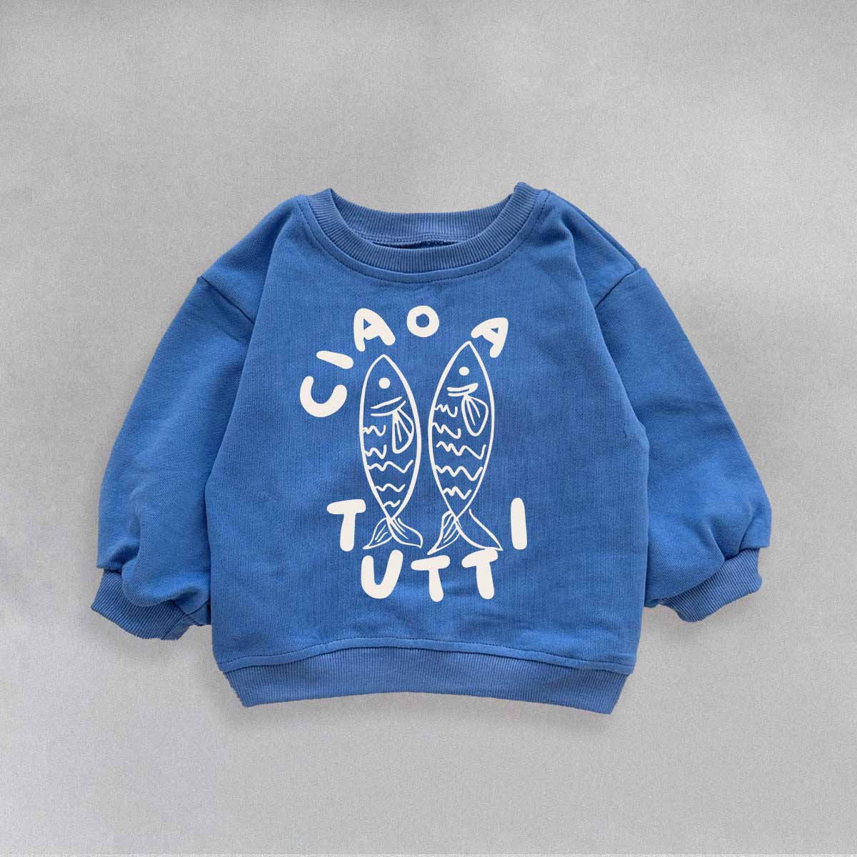 CIAO TUTTI Baby Toddler Sardine Blue Sweatshirt