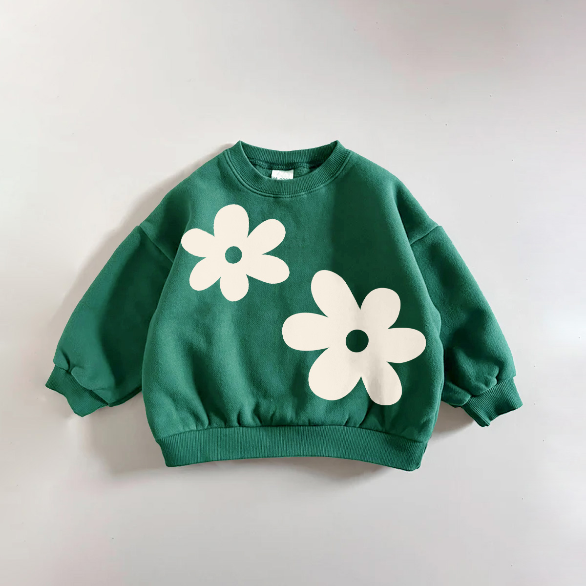 Baby Toddler Flowers Green Sweatshirt