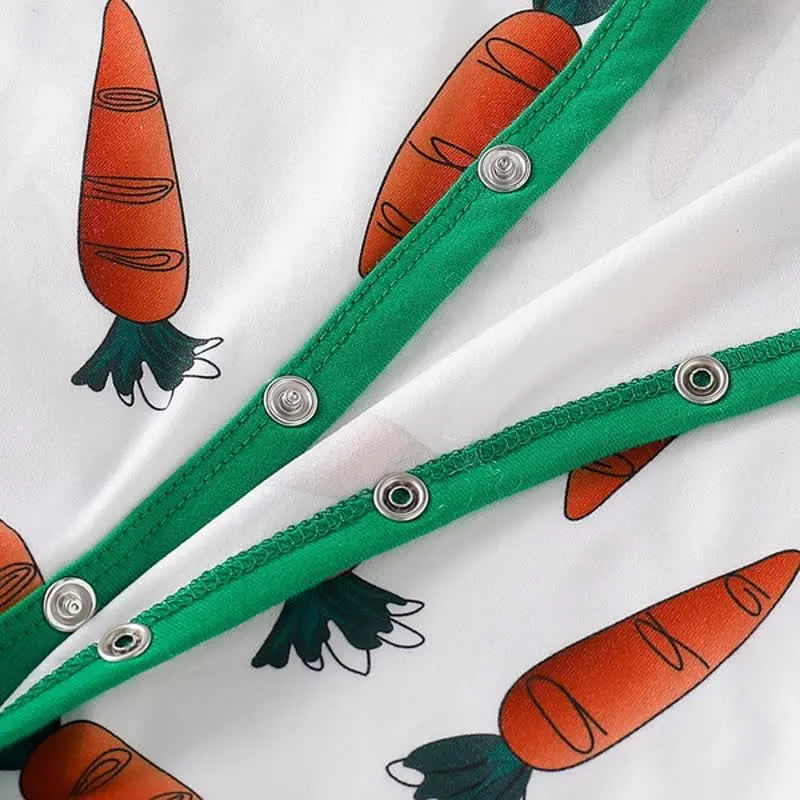 Baby Carrot Rabbit Ear Romper with Hat