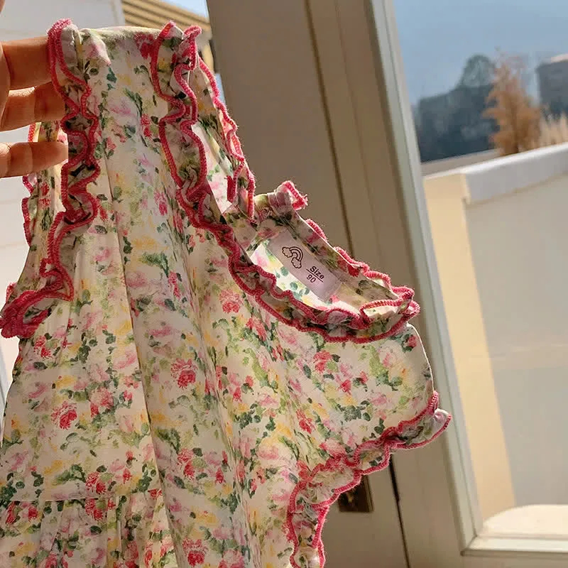 Toddler 2-Piece Loose Flower Sleeveless Set