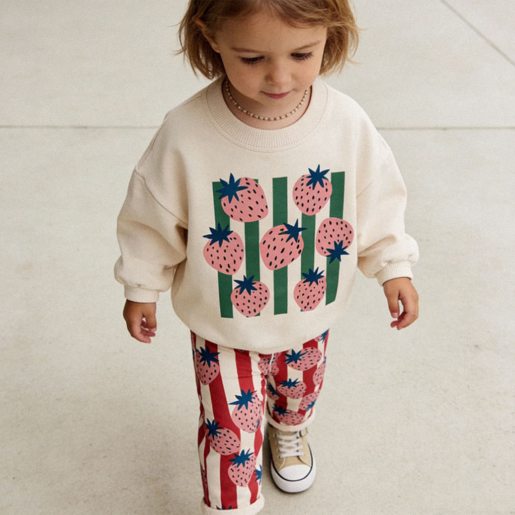 Baby & Kids Strawberry Stripe Sweatshirt