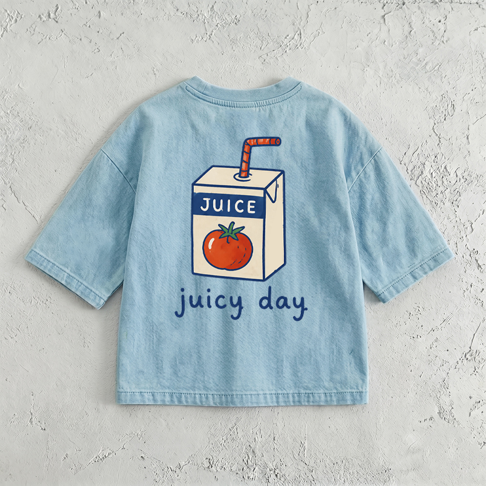JUICY DAY Baby & Kids Tomato Juice Washed T-Shirt (6M-11Y)