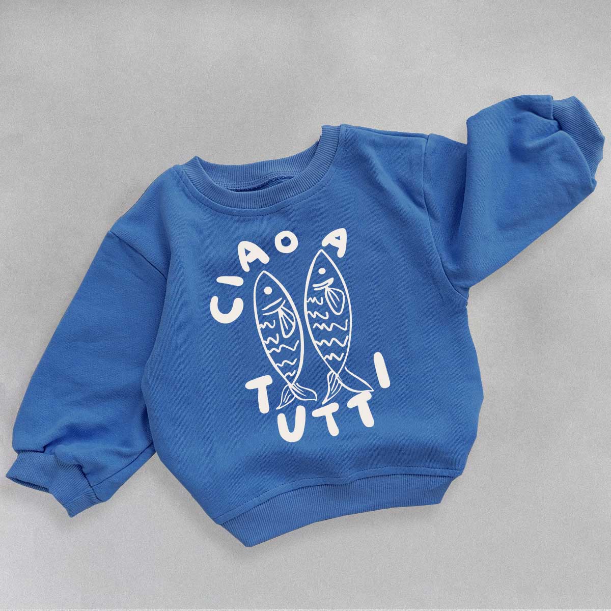 CIAO TUTTI Baby Toddler Sardine Blue Sweatshirt