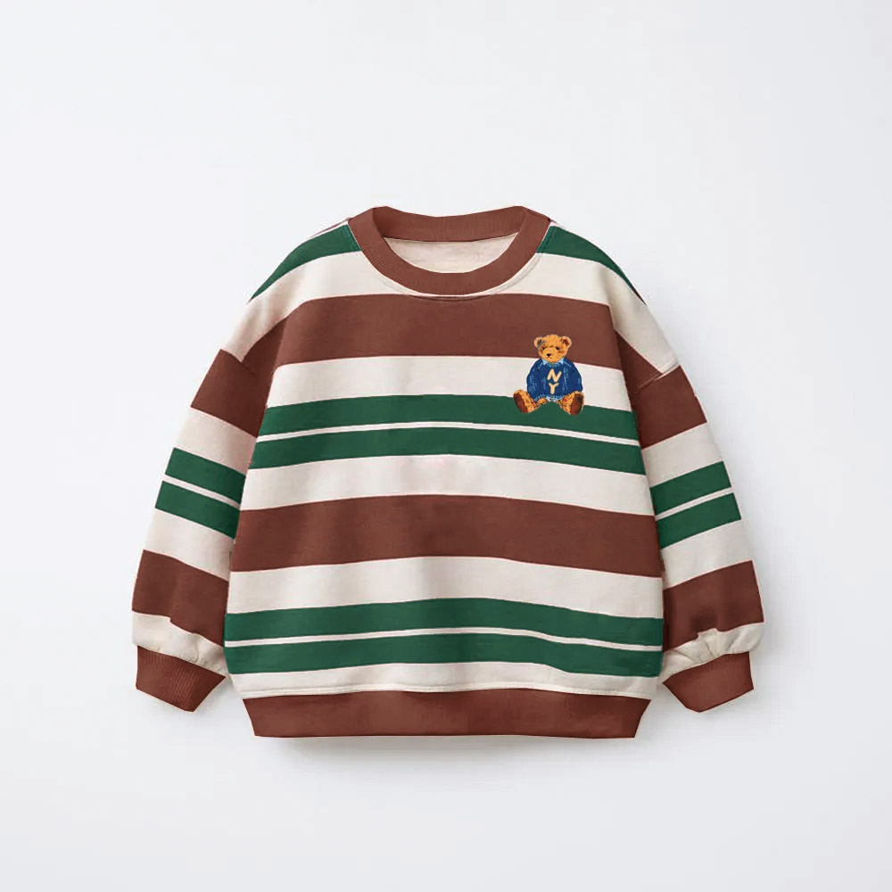Baby & Kids Christmas Bear Stripe Sweatshirt 