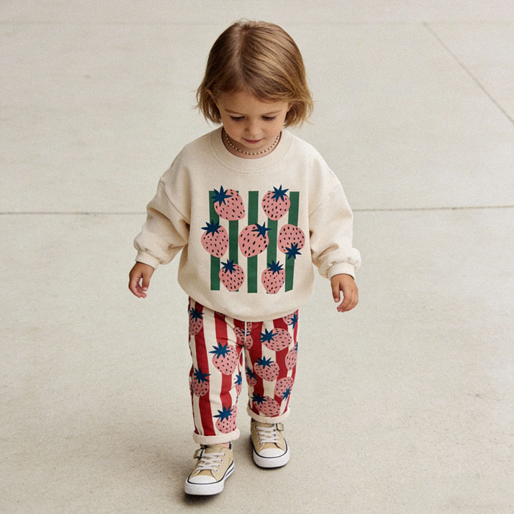 Baby & Kids Strawberry Stripe Sweatshirt