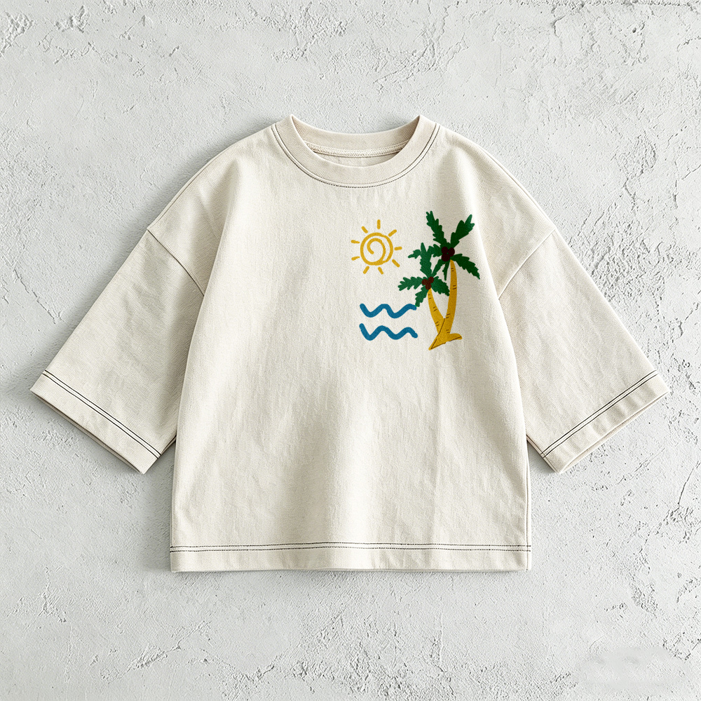 Baby & Kids Beach Print Front & Back T-Shirt (6M-12Y)