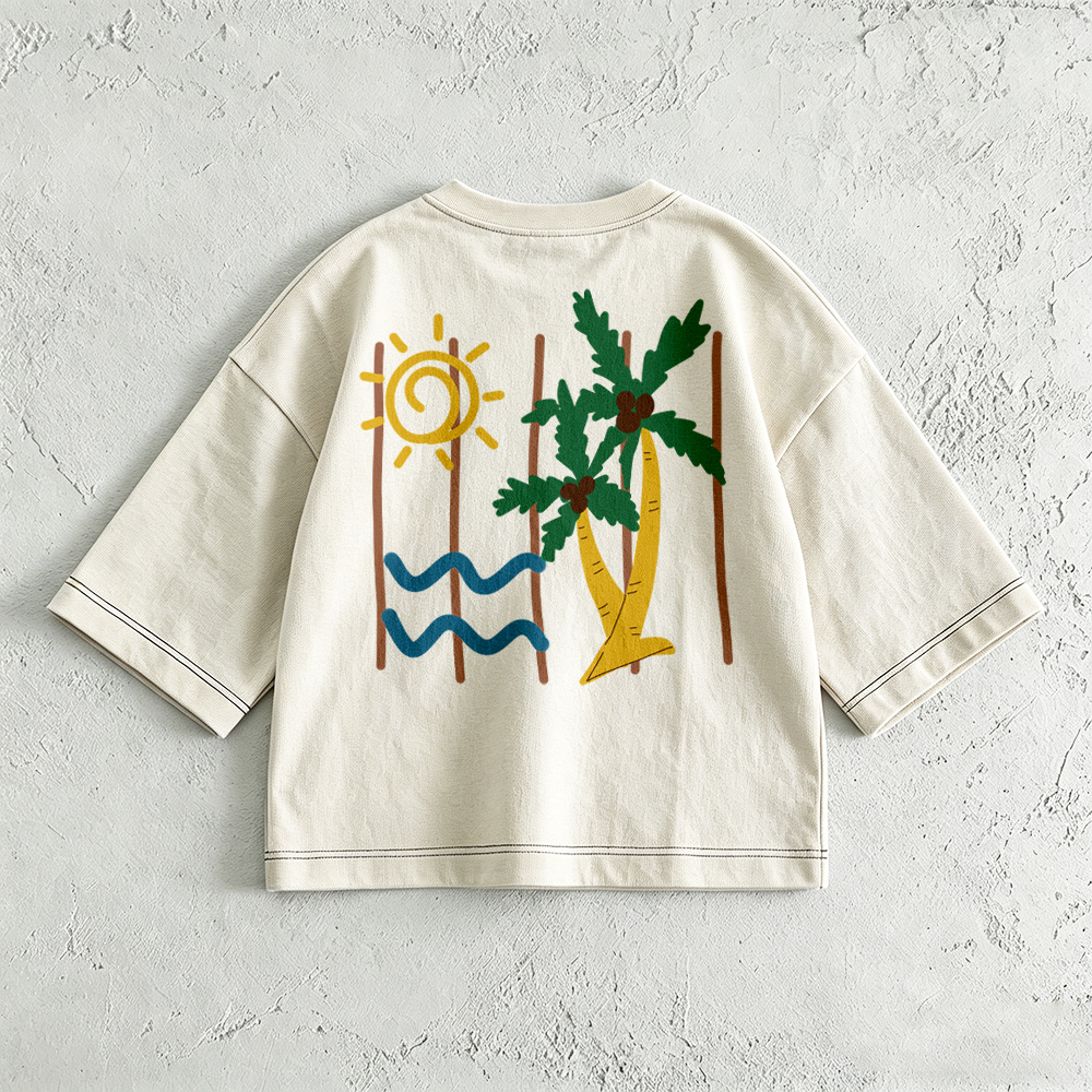 Baby & Kids Beach Print Front & Back T-Shirt (6M-12Y)