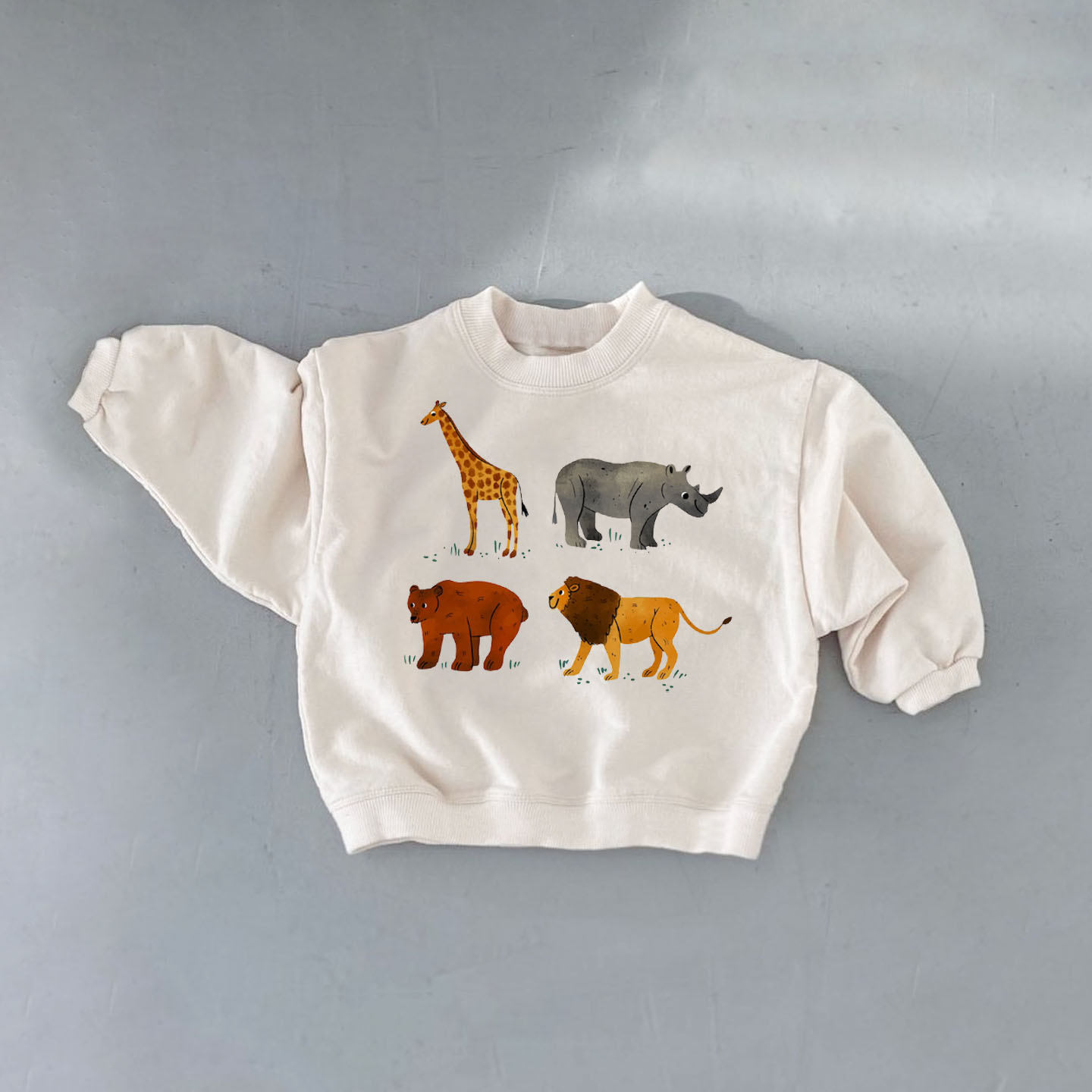  Baby & Kids Bear Lion Giraffe Rhino Sweatshirt 