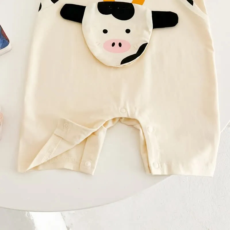 Baby Milk Cow Fake Two Pieces Romper