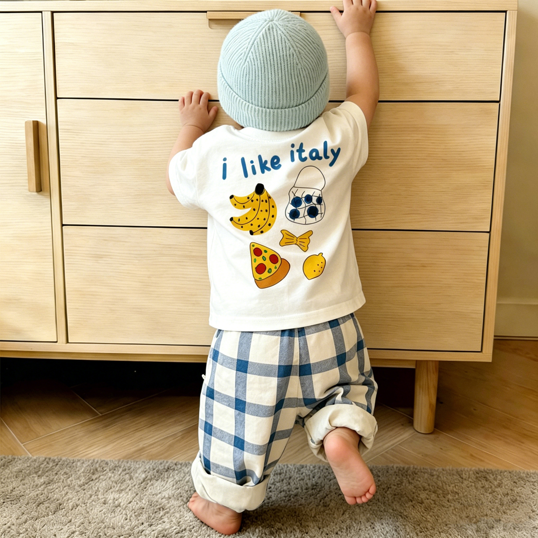 I LIKE ITALY Baby & Kids Plaid 2 Piece Set