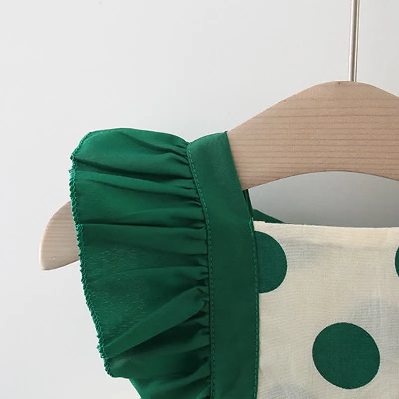 Baby Dots Ruffled Dress with Hat