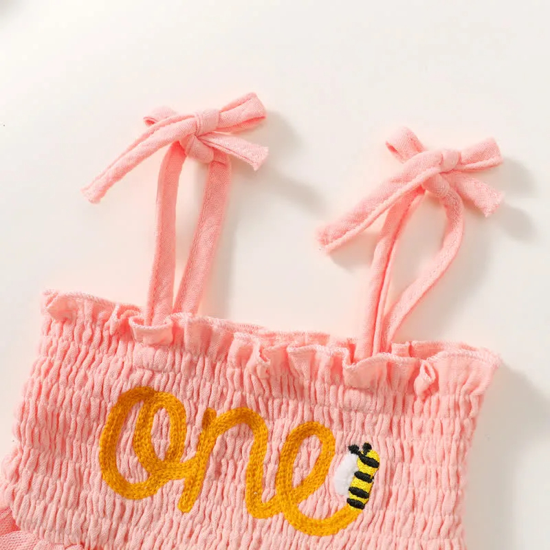 ONE Baby Flower Strap Bodysuit with Headband