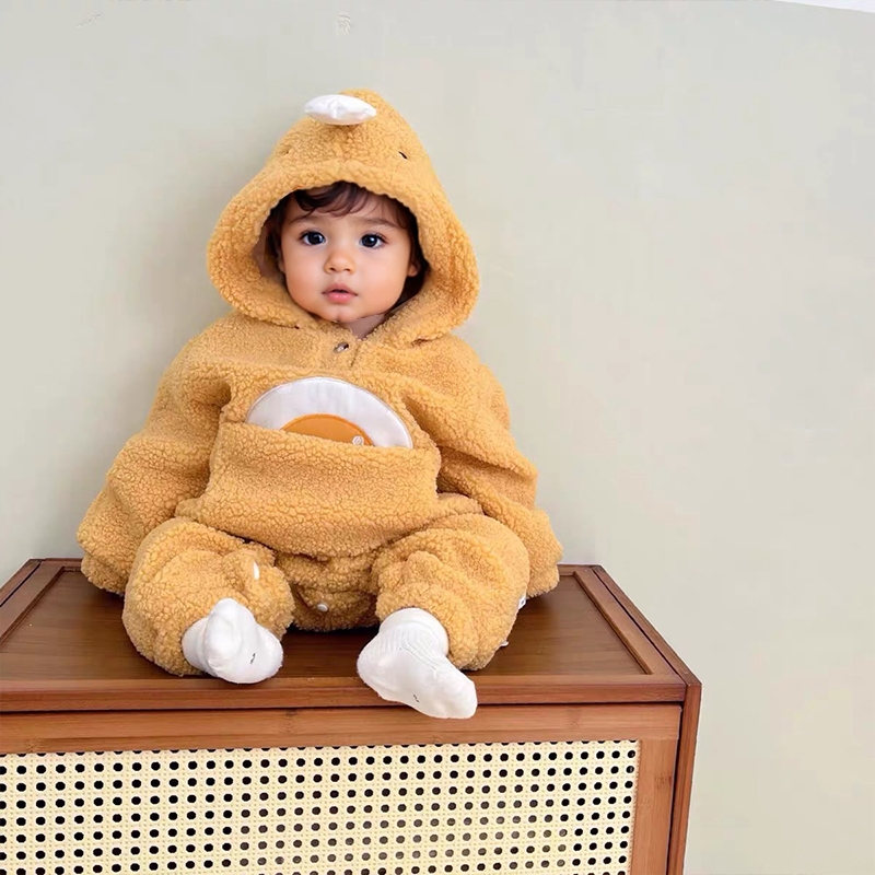 Baby Cute Duck Rainbow Thickened Romper