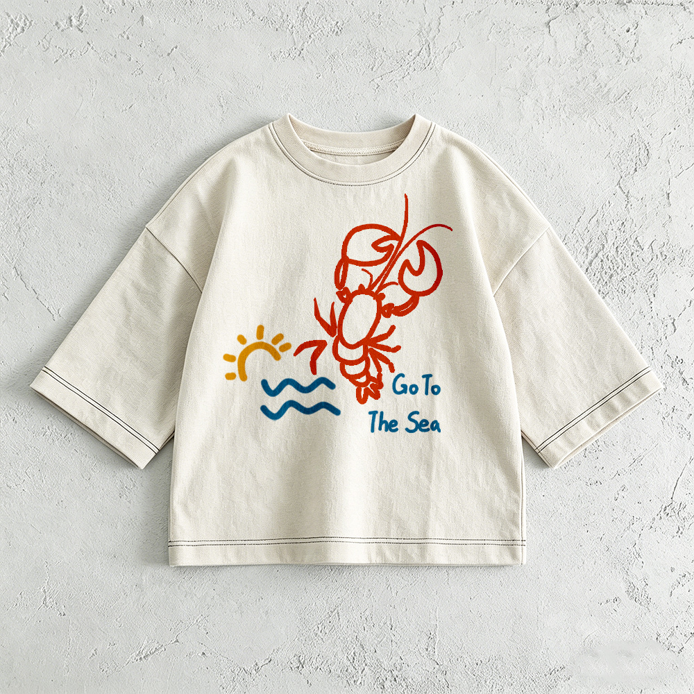 GO TO THE SEA Baby & Kids Lobster Print T-Shirt (6M-12Y)