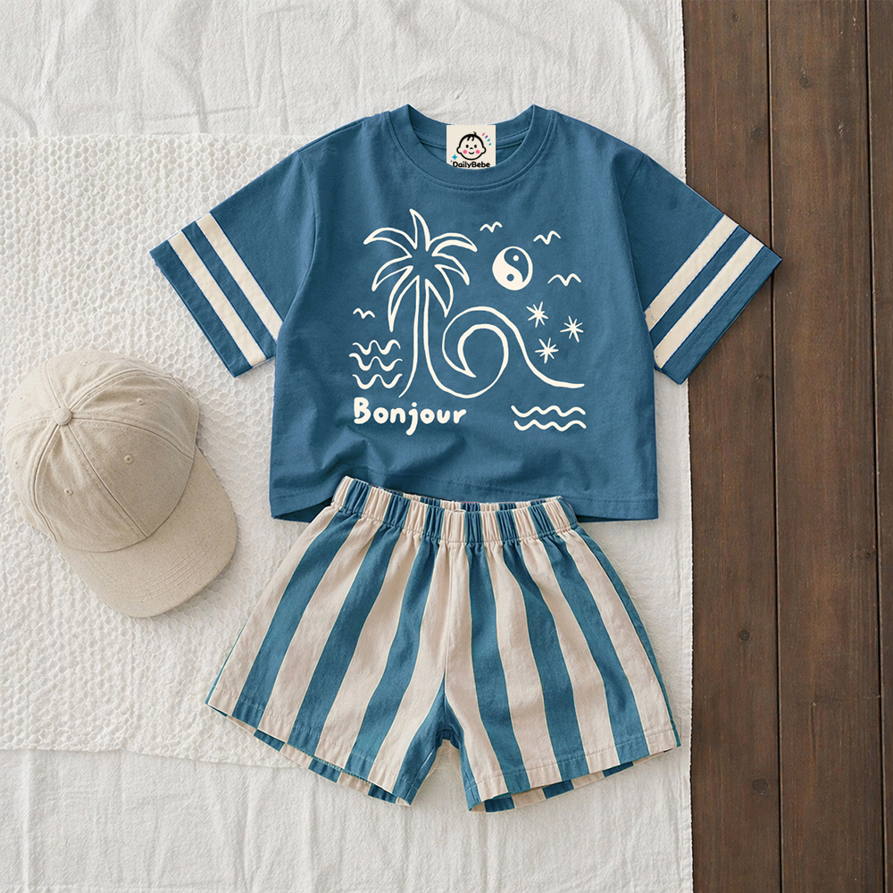Baby & Kids Dog Skateboard Colorful Plaid 2 Piece Set