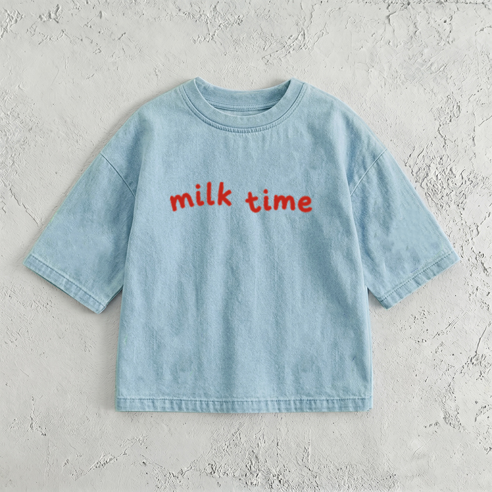 Milk Time Baby & Kids Milk Carton Washed T-Shirt (6M-12Y)