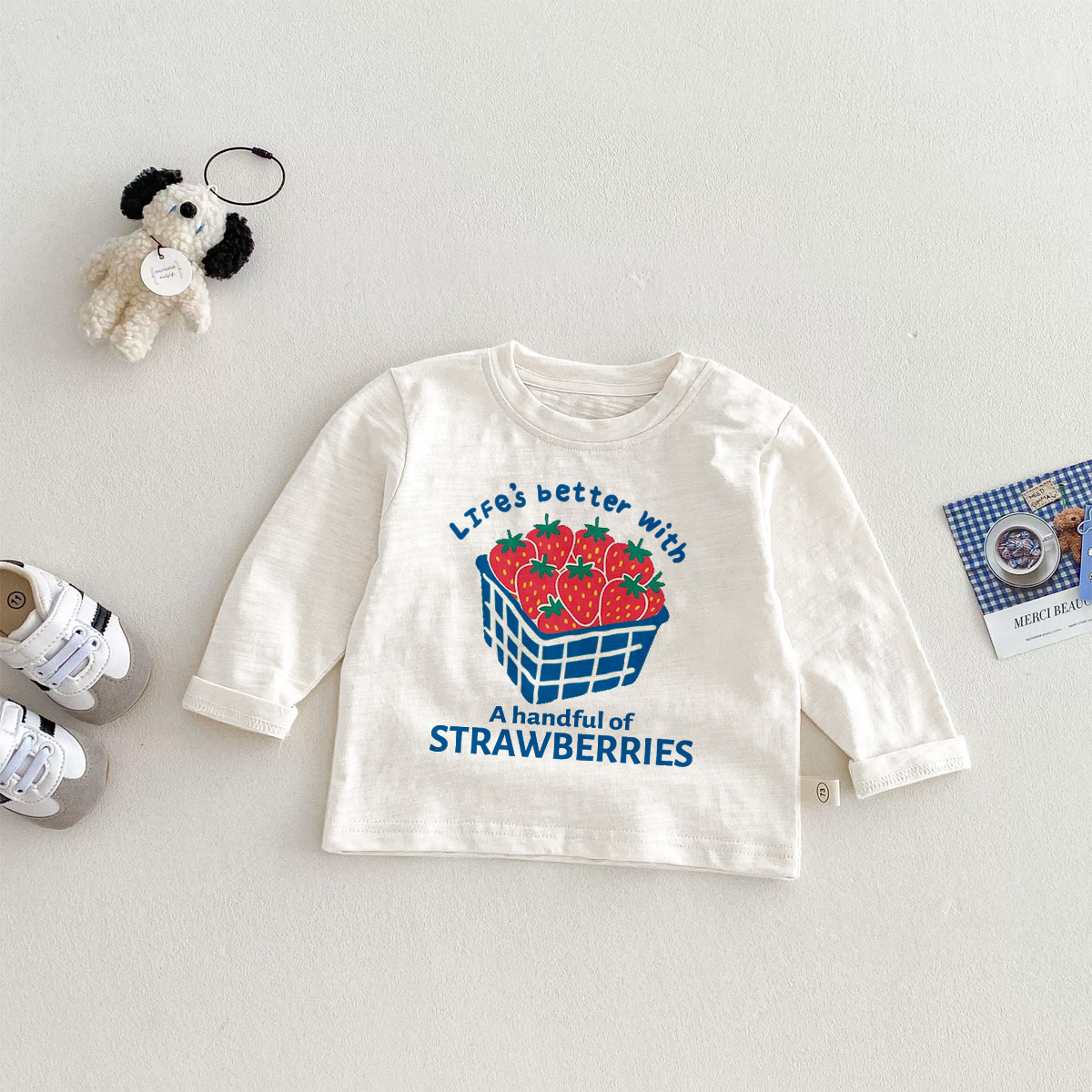 LIFE'S BETTER WITH A HANDFUL OF STRAWBERRIES Baby Toddler T Shirt
