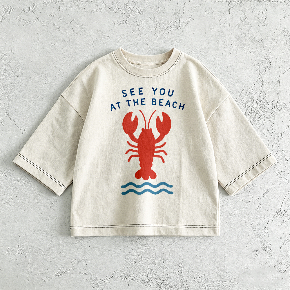 SEE YOU AT THE BEACH Baby & Kids Lobster Print T-Shirt (6M-12Y)