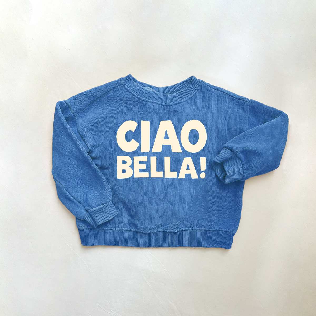 CIAO BELLA Baby Toddler Blue Slogan Sweatshirt