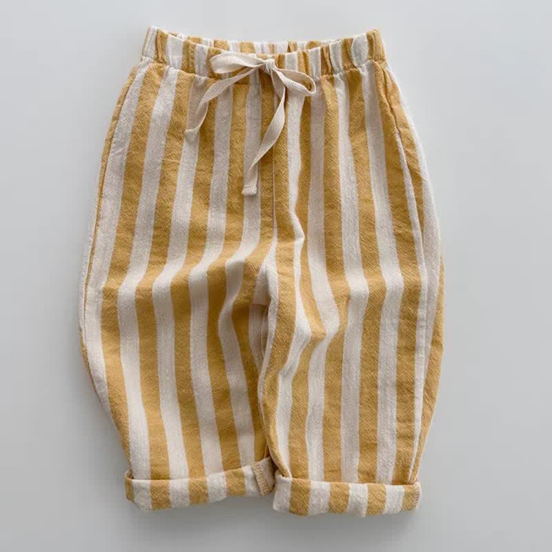 Striped Drawstring Casual Pants