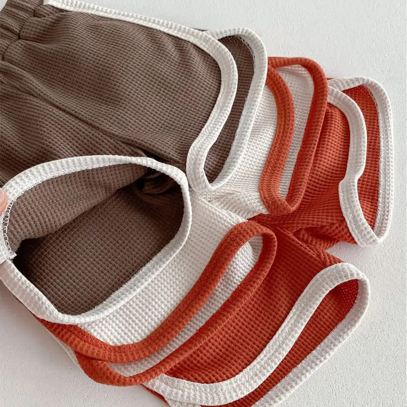 Baby 2-Piece Simple Waffle Sweatsuit Set