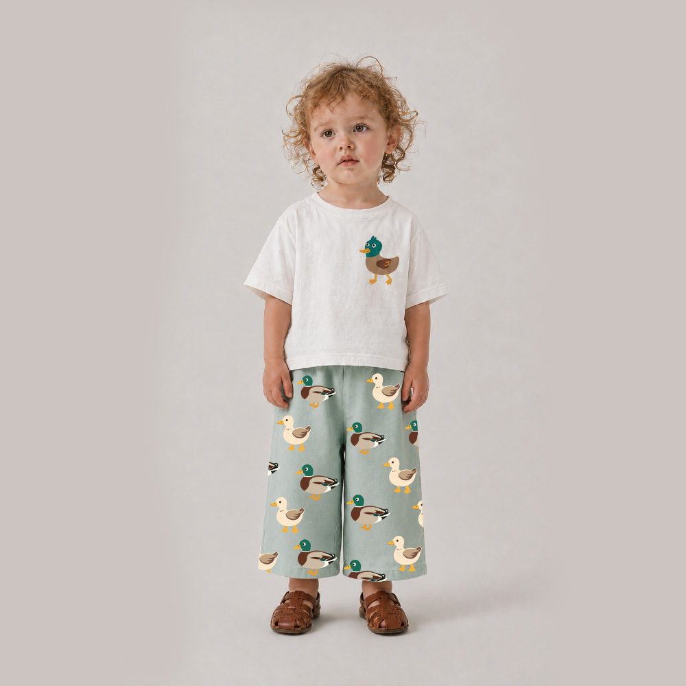 Baby Toddler Cute Duck Pattern Top and Pants Set