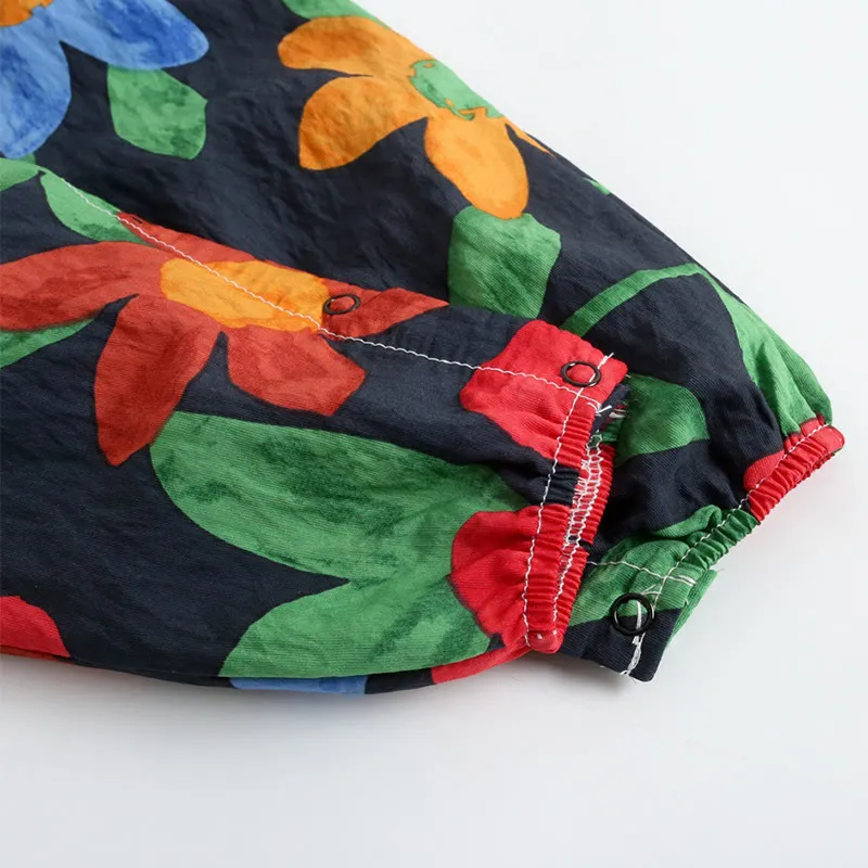 Baby Girl Dark Blue Floral Romper