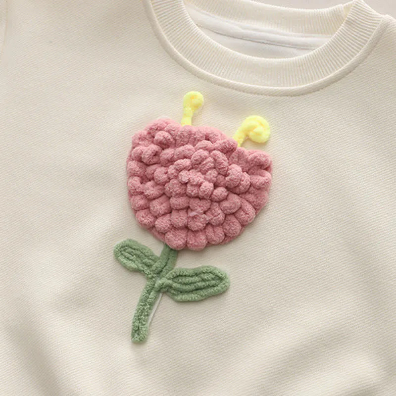 Kid 2-Piece Lovely Flower Denim Set