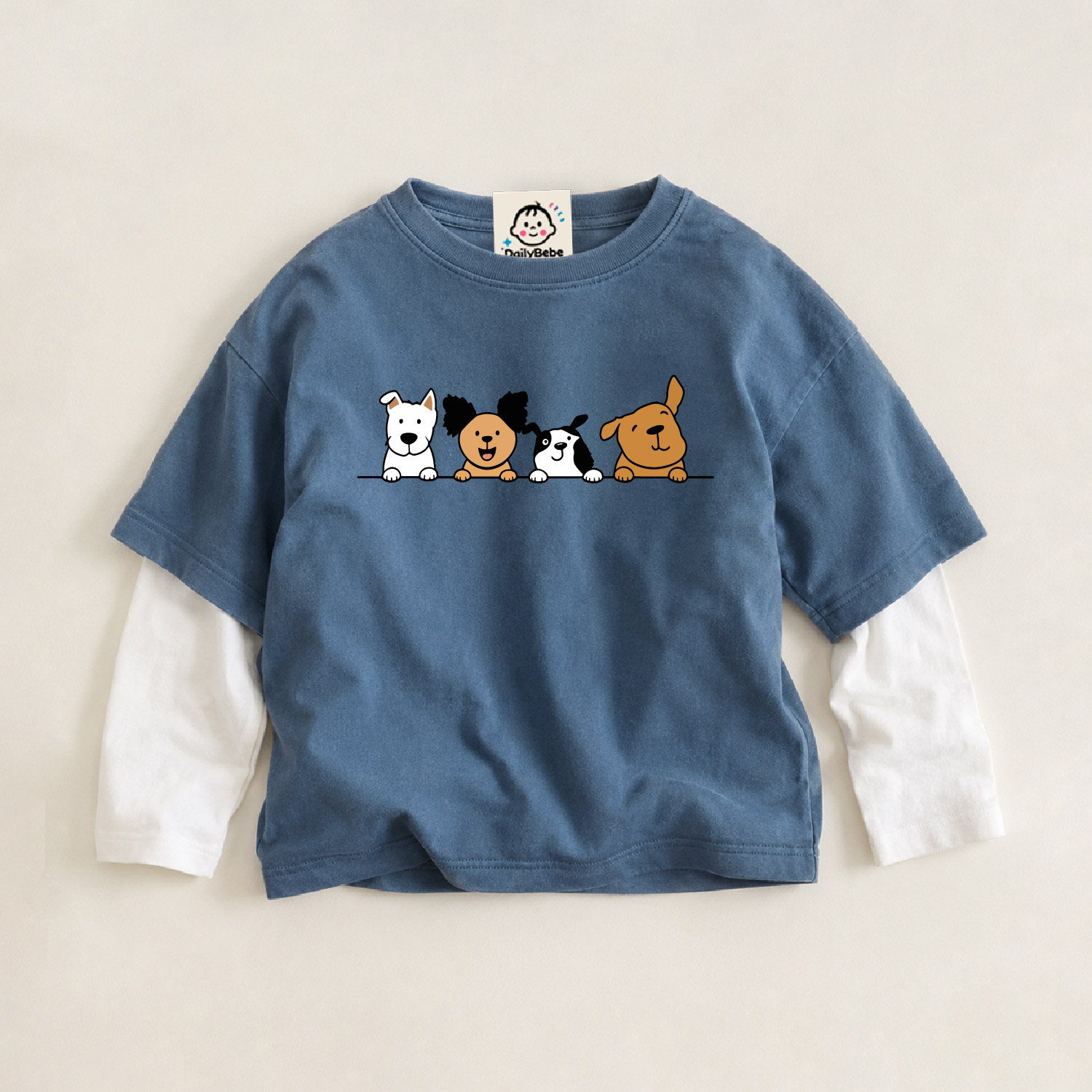 Baby & Kids Cartoon Dog Faux Two-Piece Tee (6M-12Y)