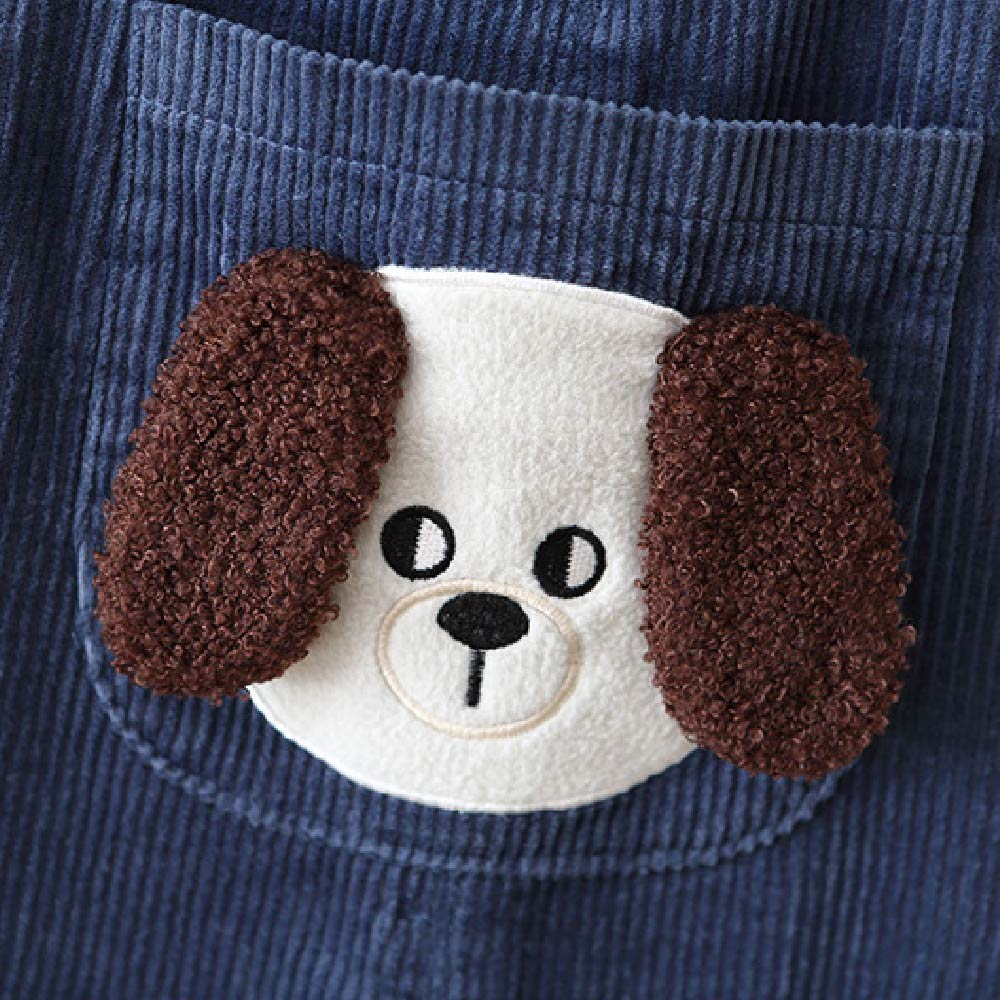 DailyBebe Kids Cartoon Dog Corduroy Overalls