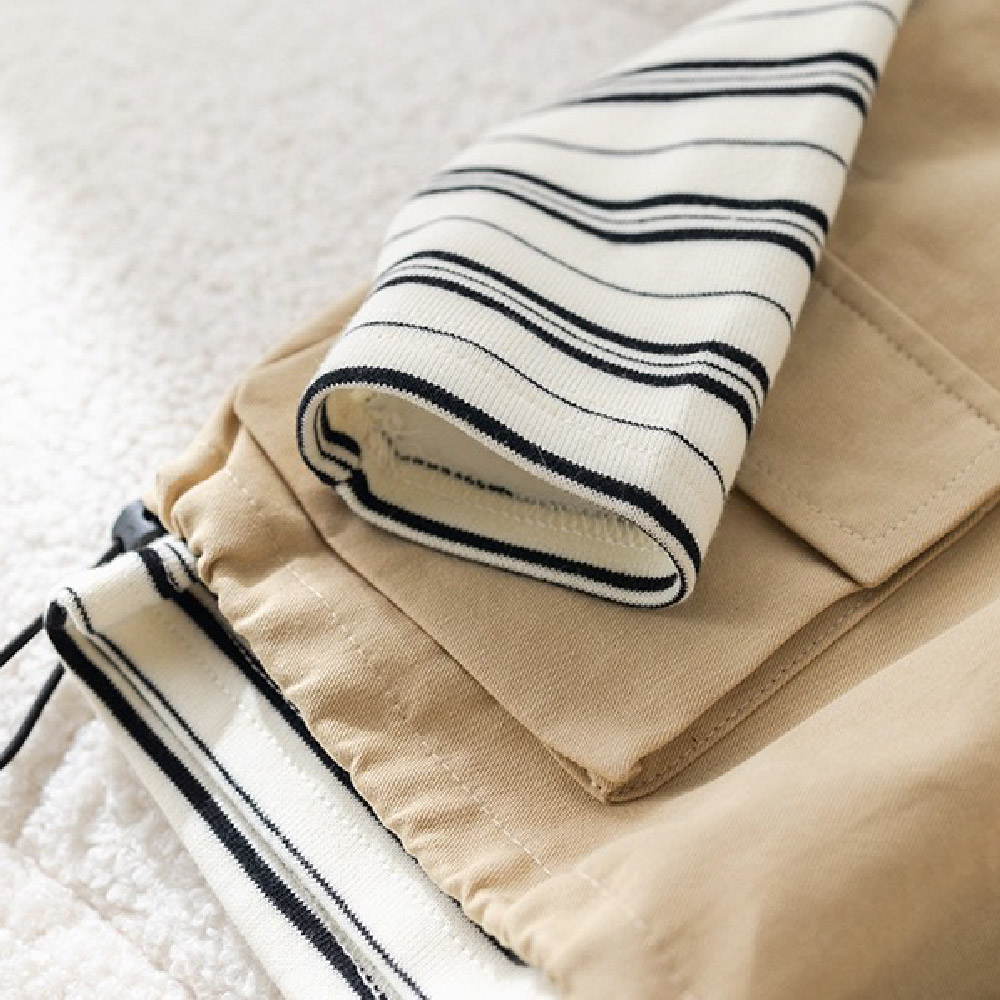 Kids Striped Hooded Cargo 3-Piece Set