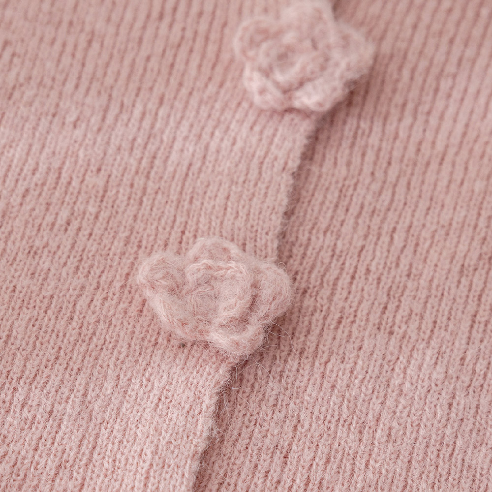 Kids Flowers Ruffled Sleeves Sweater