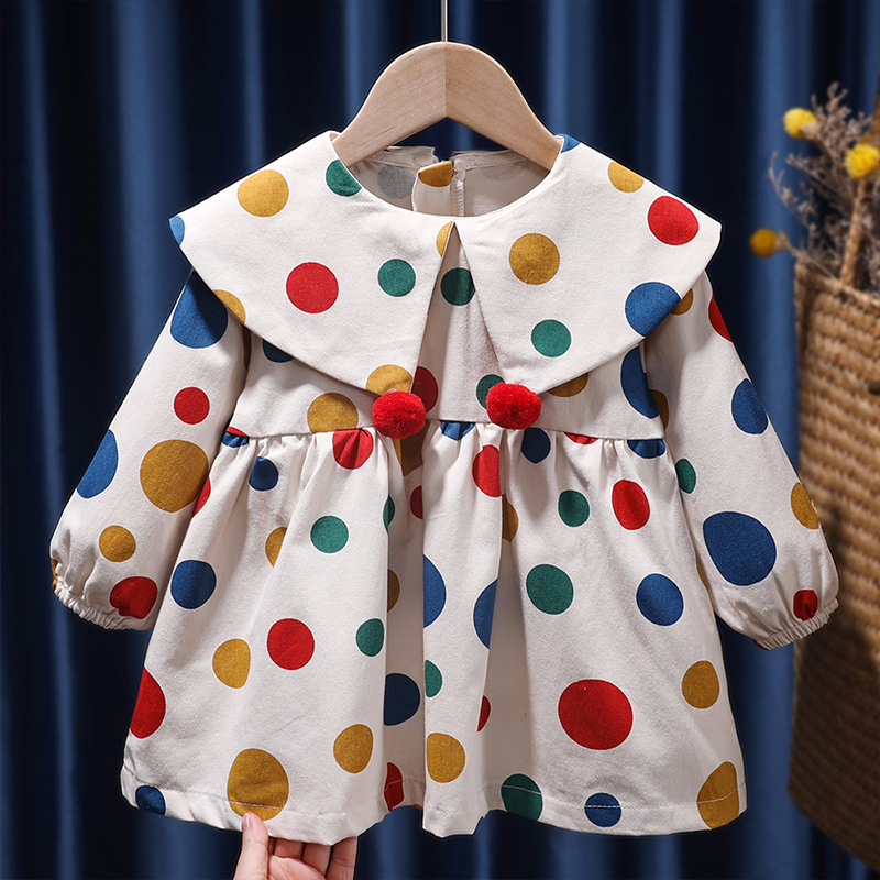 Toddler Girl Colorful Polka Dots Dress