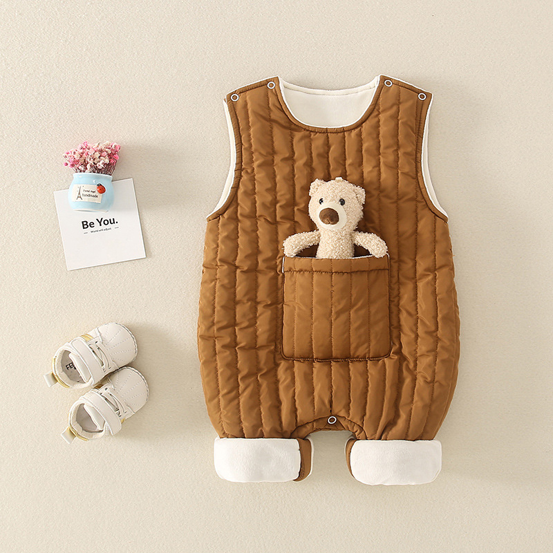 Baby Bear Doll Quilted Rompers