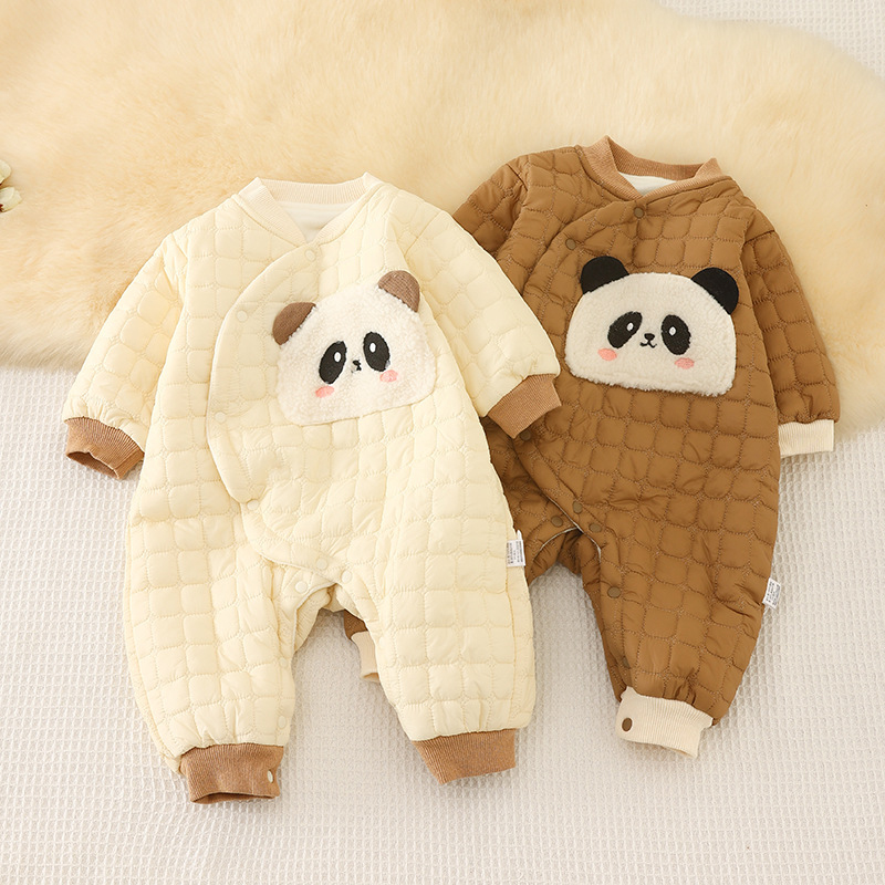 Baby Baby Panda Quilted Thick Romper
