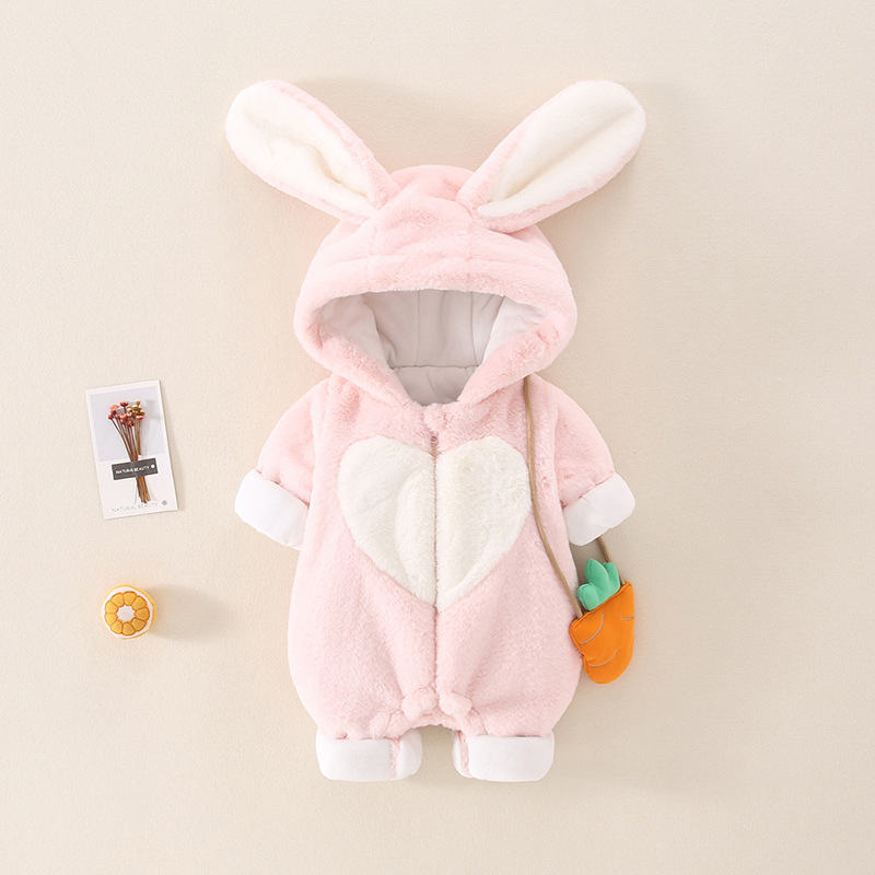 Baby Plush Bunny Hooded Romper